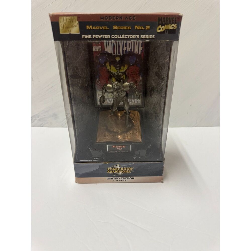 Marvel Comic Book Champions Wolverine 1993 Pewter Statue Limited Edition w/ COA